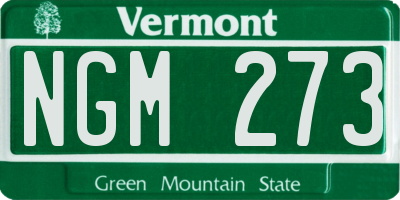 VT license plate NGM273