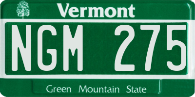VT license plate NGM275