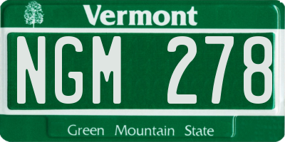 VT license plate NGM278