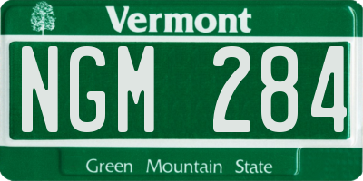 VT license plate NGM284