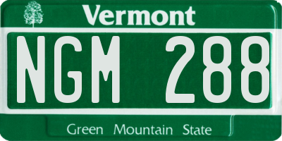 VT license plate NGM288