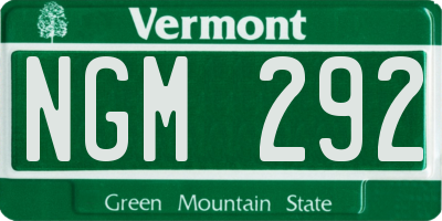 VT license plate NGM292