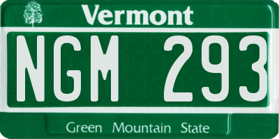 VT license plate NGM293