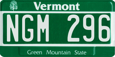 VT license plate NGM296