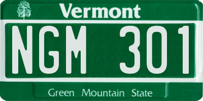 VT license plate NGM301