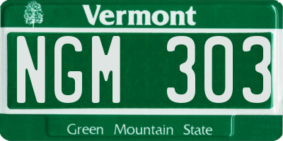 VT license plate NGM303