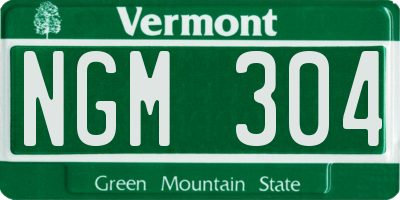 VT license plate NGM304