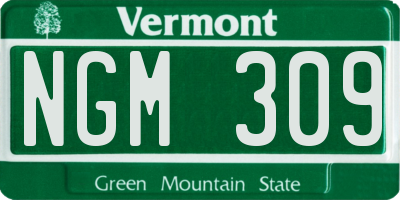 VT license plate NGM309
