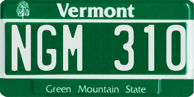 VT license plate NGM310