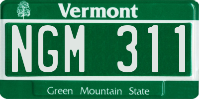 VT license plate NGM311