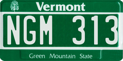 VT license plate NGM313