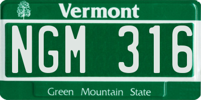 VT license plate NGM316