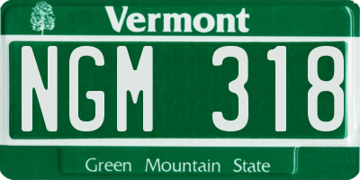VT license plate NGM318