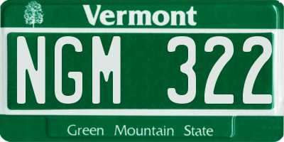 VT license plate NGM322