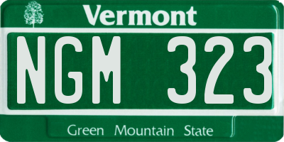 VT license plate NGM323