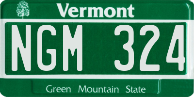 VT license plate NGM324