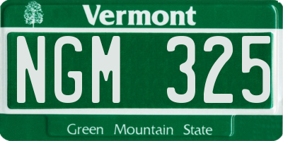 VT license plate NGM325
