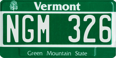 VT license plate NGM326