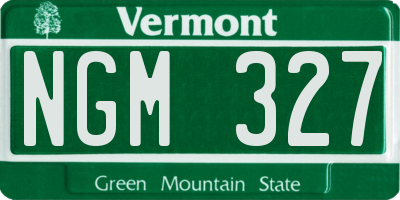 VT license plate NGM327