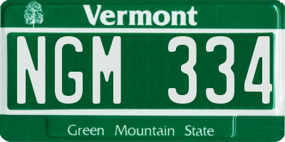 VT license plate NGM334