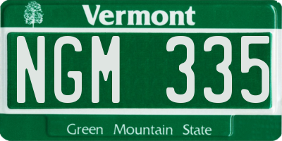 VT license plate NGM335