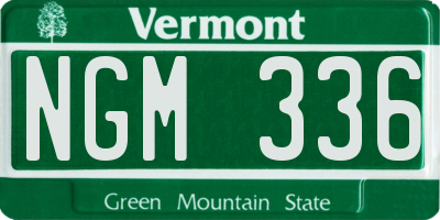 VT license plate NGM336