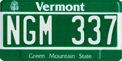 VT license plate NGM337