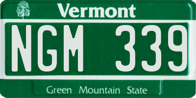 VT license plate NGM339