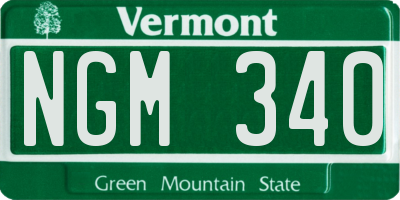 VT license plate NGM340