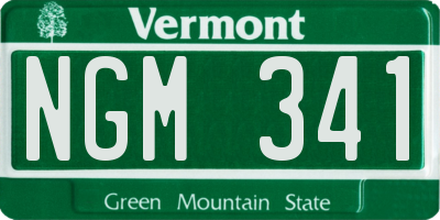 VT license plate NGM341
