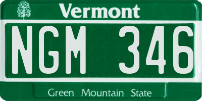 VT license plate NGM346
