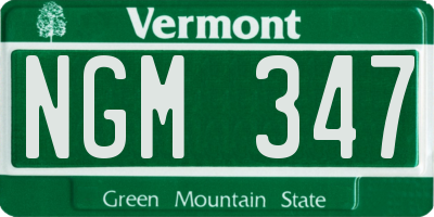 VT license plate NGM347