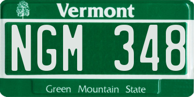 VT license plate NGM348