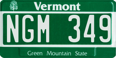 VT license plate NGM349