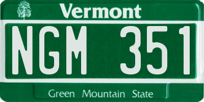 VT license plate NGM351