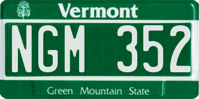 VT license plate NGM352
