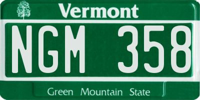 VT license plate NGM358