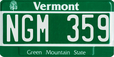 VT license plate NGM359