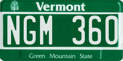 VT license plate NGM360
