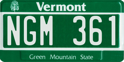 VT license plate NGM361