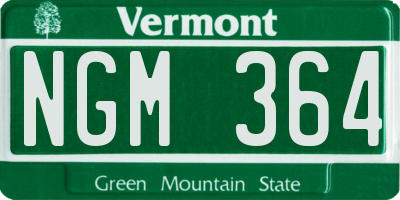 VT license plate NGM364
