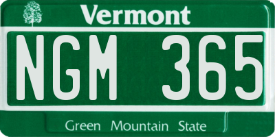VT license plate NGM365
