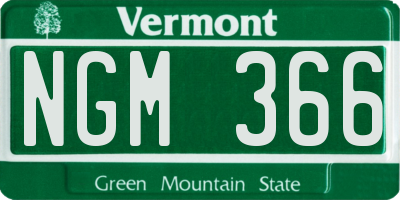 VT license plate NGM366