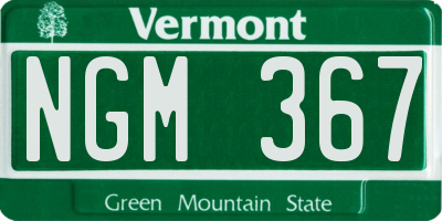 VT license plate NGM367
