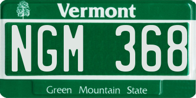 VT license plate NGM368