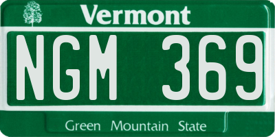 VT license plate NGM369