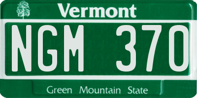 VT license plate NGM370
