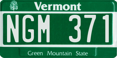 VT license plate NGM371