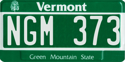 VT license plate NGM373