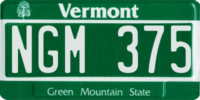 VT license plate NGM375